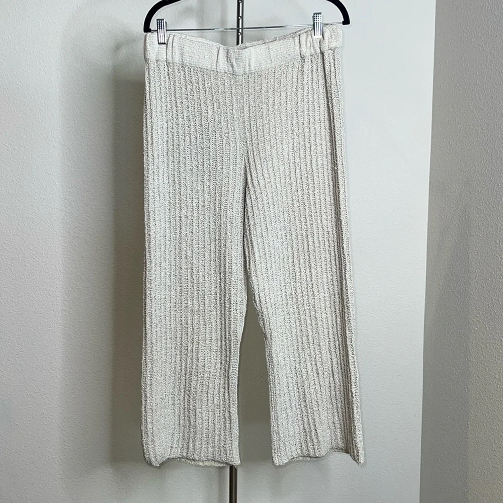 Free People Beach Waffle Knit Wide Leg Pants